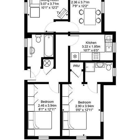 New Comfy 2bed-2bath-flat-parking-by Fabaccommodation *